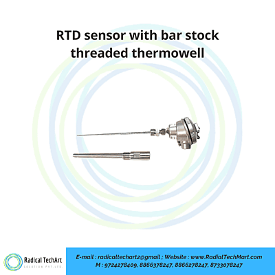 RTD sensor with bar stock threaded thermowell