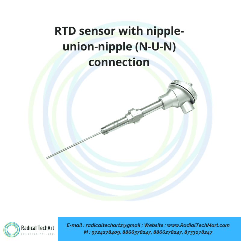 RTD sensor with nipple-union-nipple (N-U-N) connection
