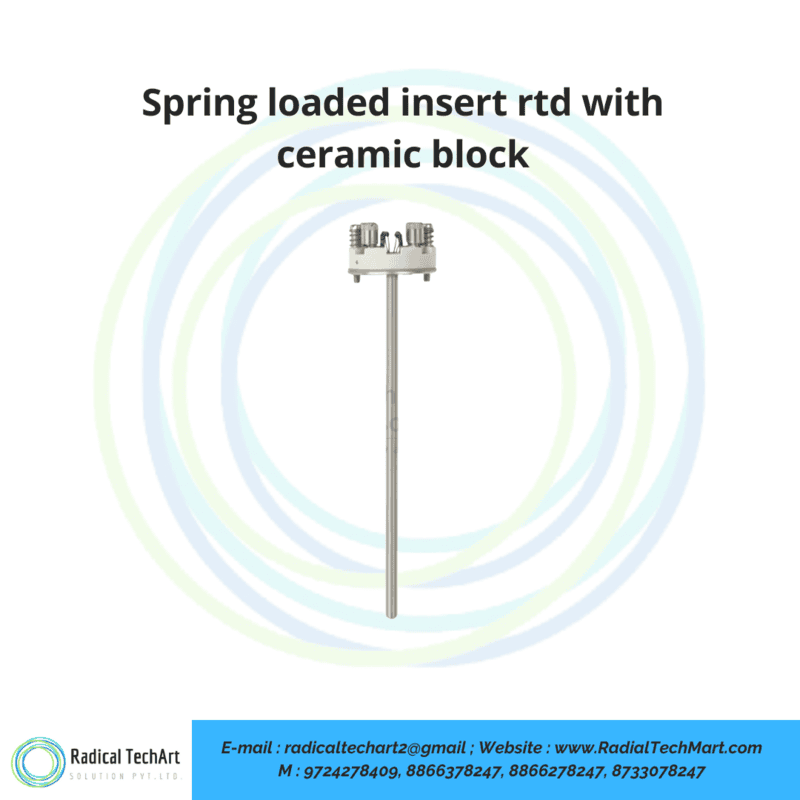 Spring loaded insert rtd with ceramic block