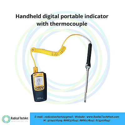 Handheld digital portable indicator with thermocouple