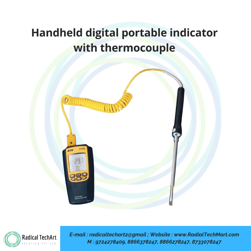 Handheld digital portable indicator with thermocouple