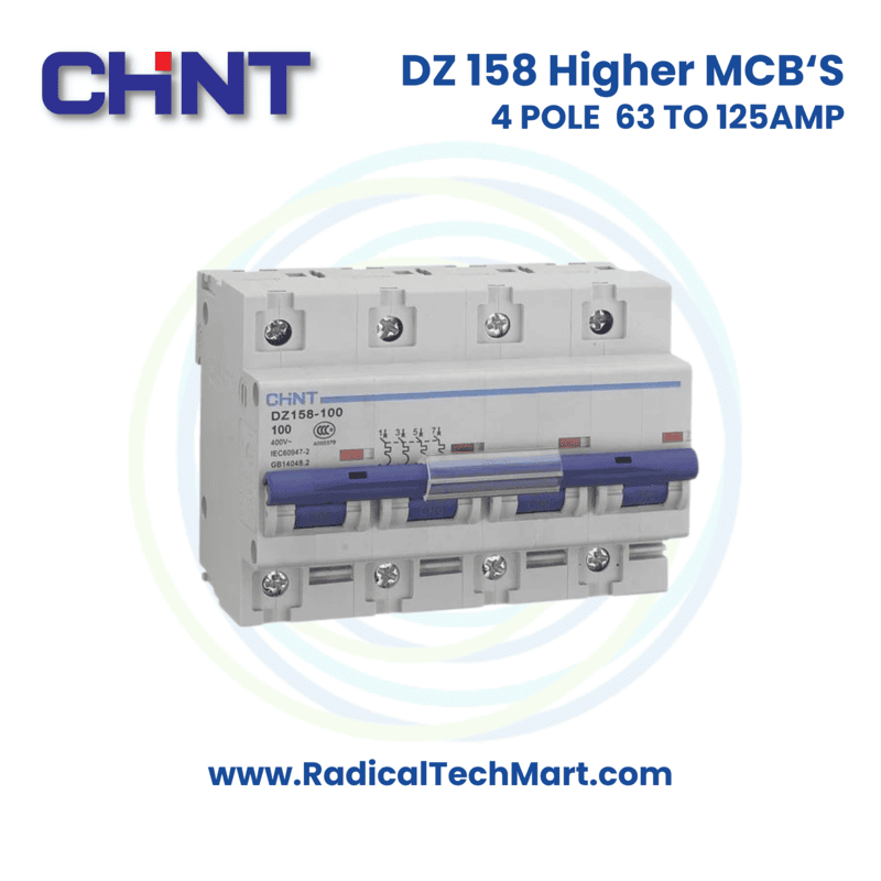 DZ 158 10kA 4 Pole (Higher AMP MCB) DZ 158 10kA 4 Pole (Higher AMP MCB)