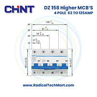 DZ 158 10kA 4 Pole (Higher AMP MCB) DZ 158 10kA 4 Pole (Higher AMP MCB)