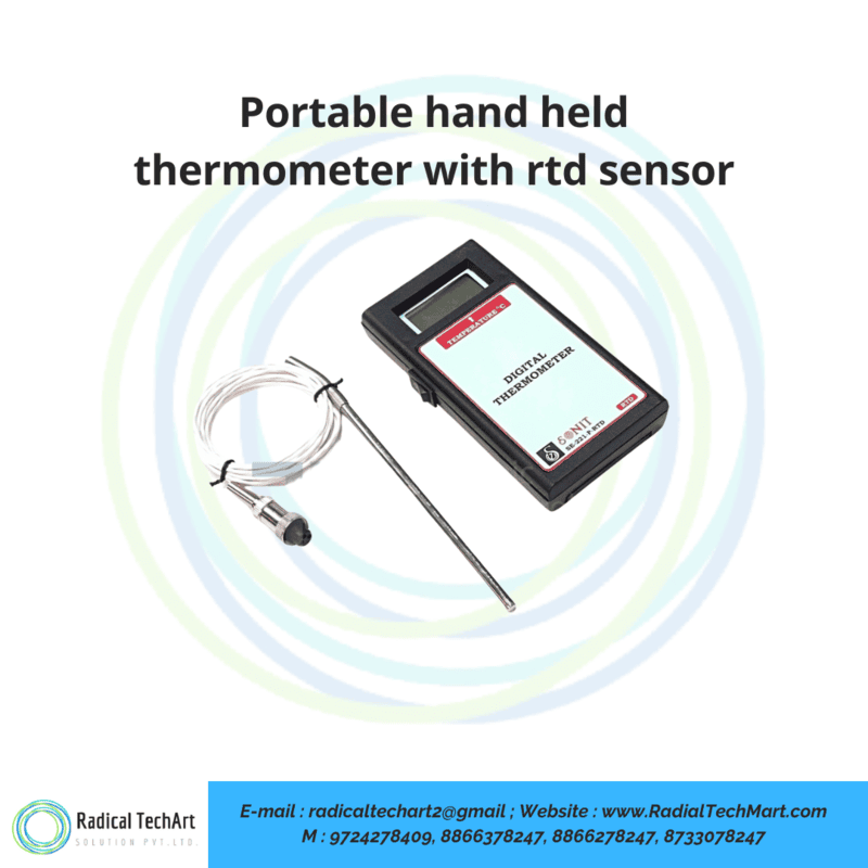 Portable hand held thermometer with rtd sensor