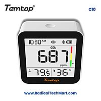 Temtop C10 CO2 Monitor 2nd Gen with E-Ink Display