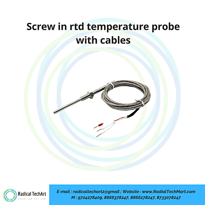 Screw in rtd temperature probe with cables