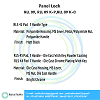 Panel Lock - RLL 09, RLL 09 K-P, RLL 09 K-C Panel Lock - RLL 09, RLL 09 K-P, RLL 09 K-C