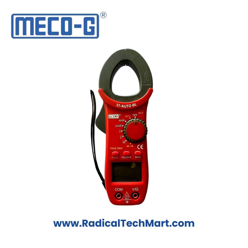 MECO-G 27AUTO Digital Clamp Meter with Test Leads, Torchlight and Backlight Display MECO-G 27AUTO Digital Clamp Meter with Test Leads, Torchlight and Backlight Display