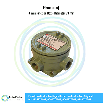 Flameproof 4 Way Junction Box - Diameter 74 mm