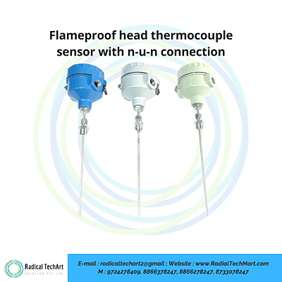 Flameproof head thermocouple sensor with n-u-n connection