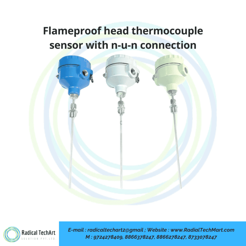 Flameproof head thermocouple sensor with n-u-n connection