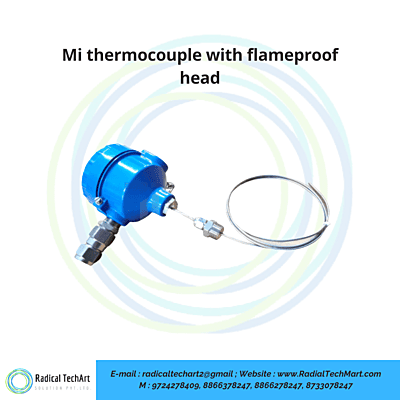 Mi thermocouple with flameproof head