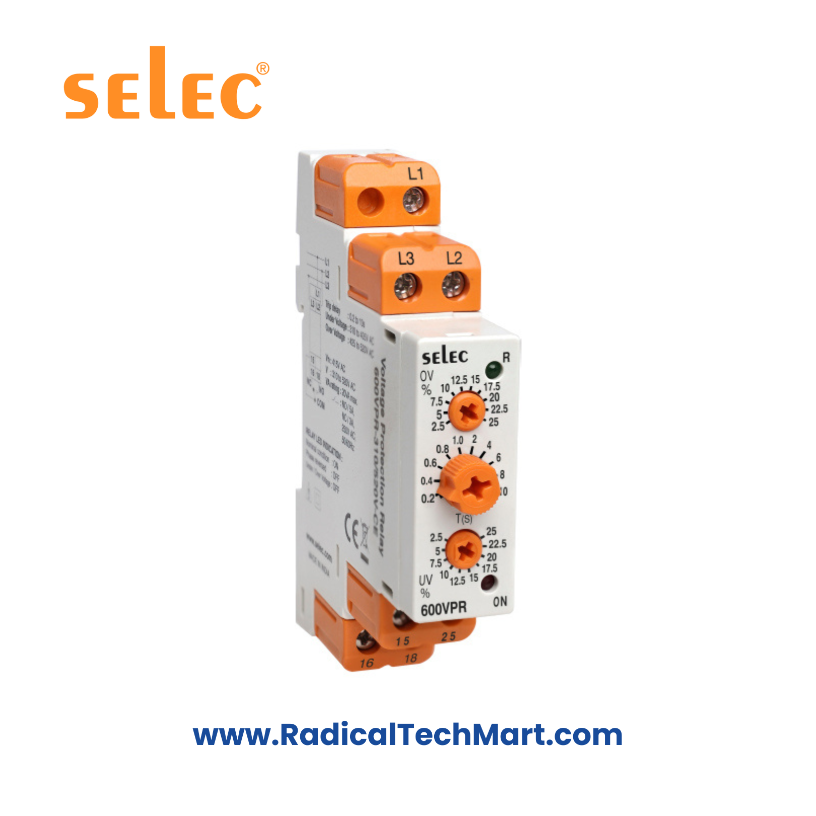 Selec 600VPR-310/520-CE Three Phase Voltage Protection Relay