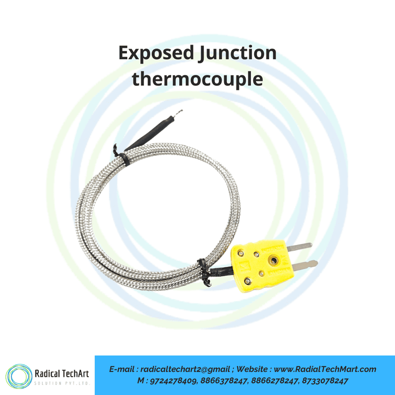 Exposed Junction thermocouple wire with connector Exposed Junction thermocouple wire with connector