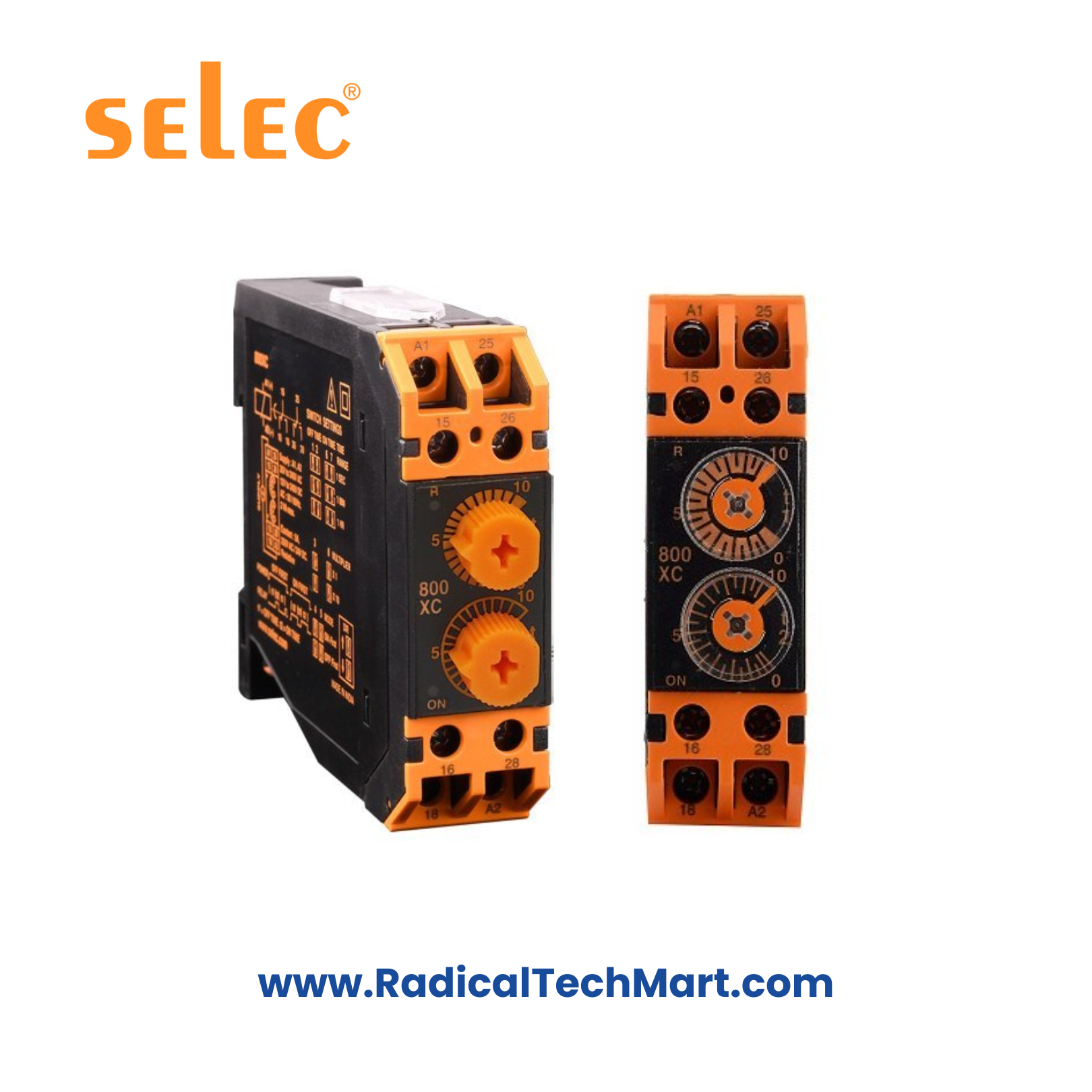Selec 800XC Cyclic Timer with Unequal On-Off Time | DIN Rail Mount