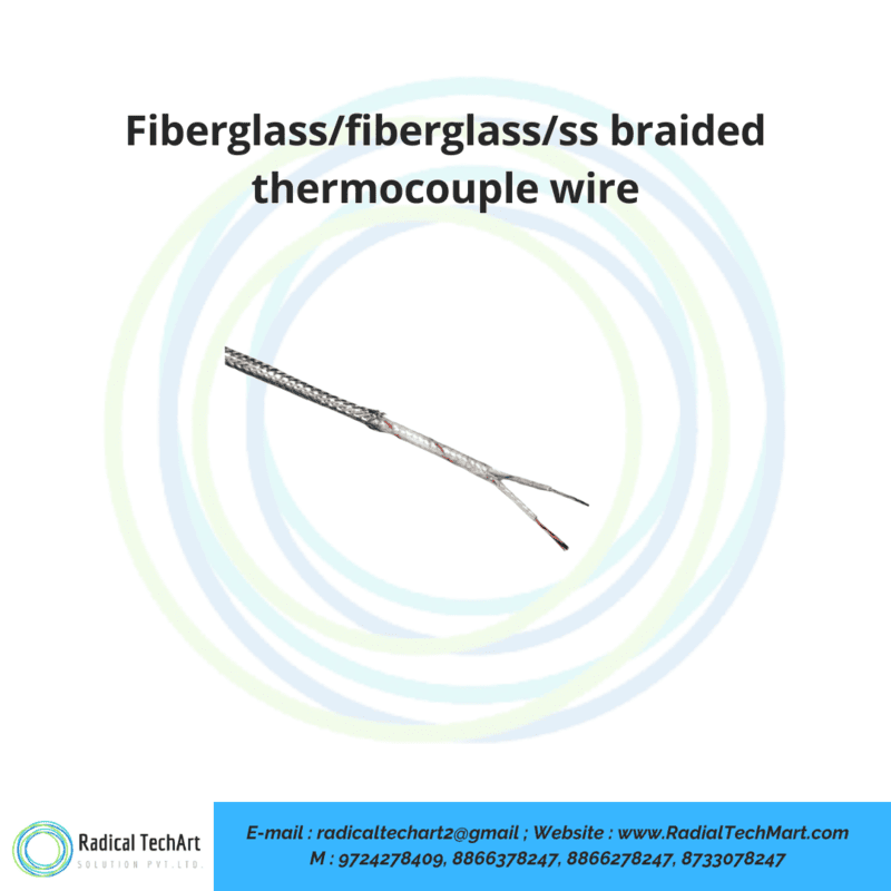 Fiberglass/fiberglass/ss braided thermocouple wire