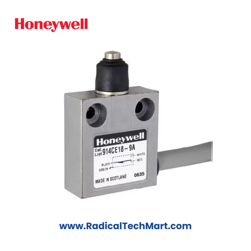 Honeywell 914CE18-9A Limit Switch with Top Pin Plunger, Boot Seal, and 9 Ft Cable – IP68 Rated Honeywell 914CE18-9A Limit Switch with Top Pin Plunger, Boot Seal, and 9 Ft Cable – IP68 Rated