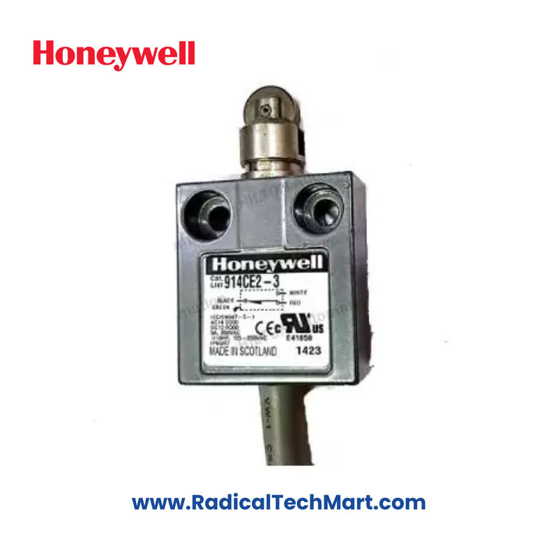 Honeywell 914CE2-15 Compact Limit Switch with 15ft Cable and Top Roller Plunger Honeywell 914CE2-15 Compact Limit Switch with 15ft Cable and Top Roller Plunger