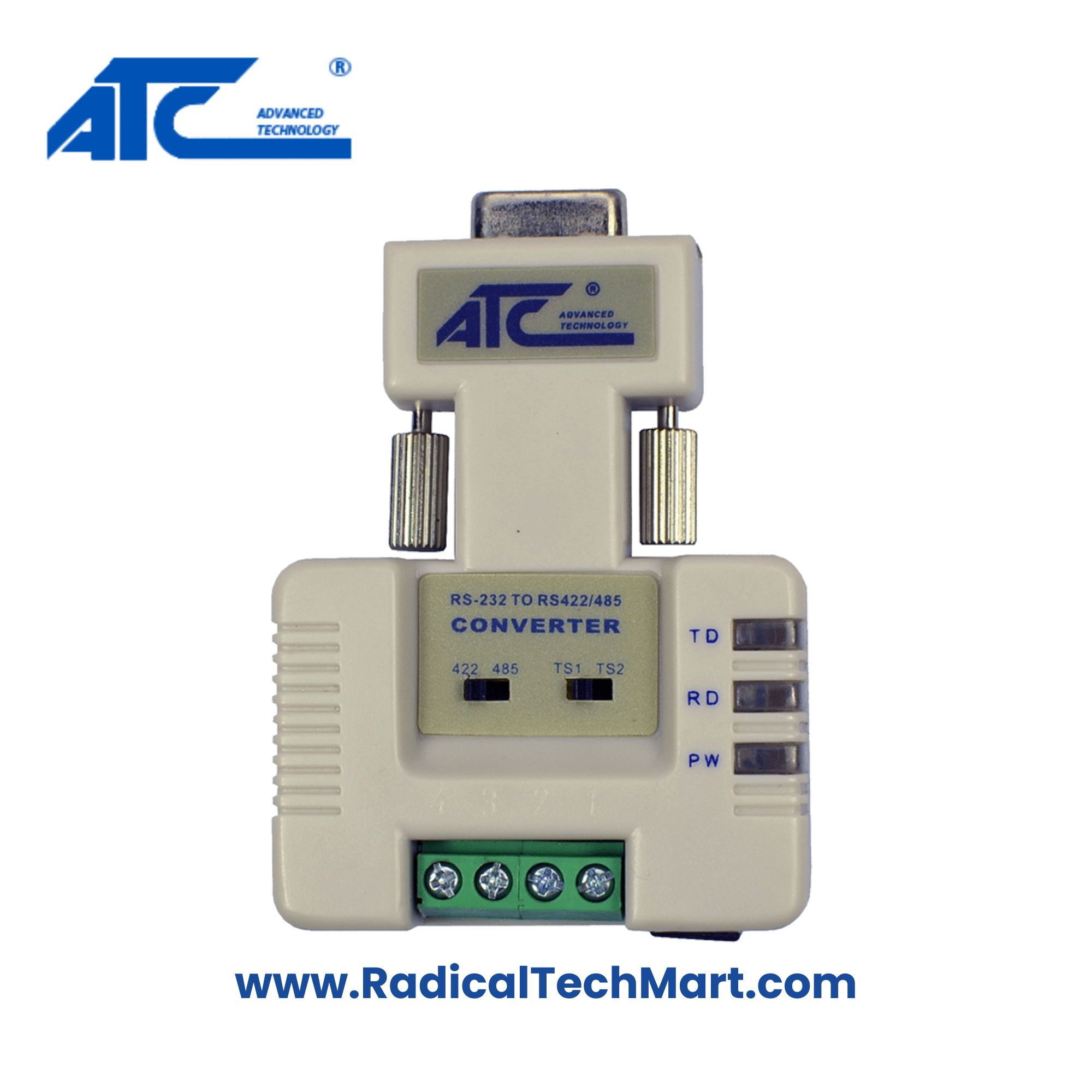 ATC-105 RS-232 to RS-485/RS-422 Photoelectric Isolation Interface Converter