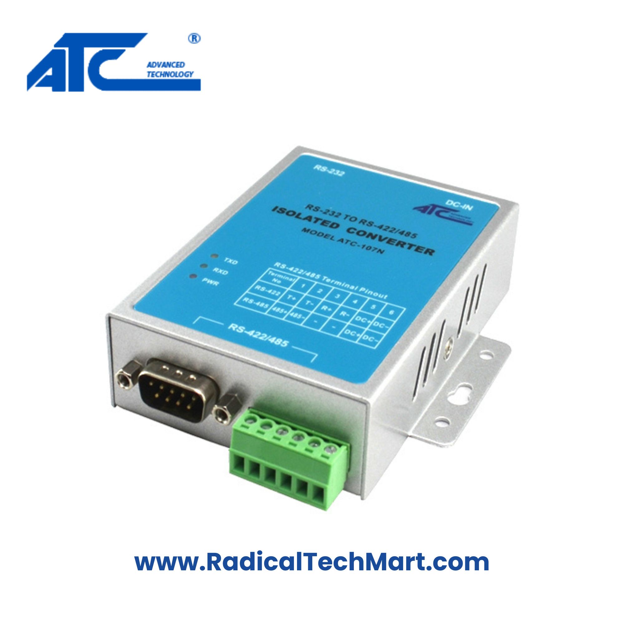 ATC-107N RS232 to RS485/RS422 Photoelectric Isolation Converter