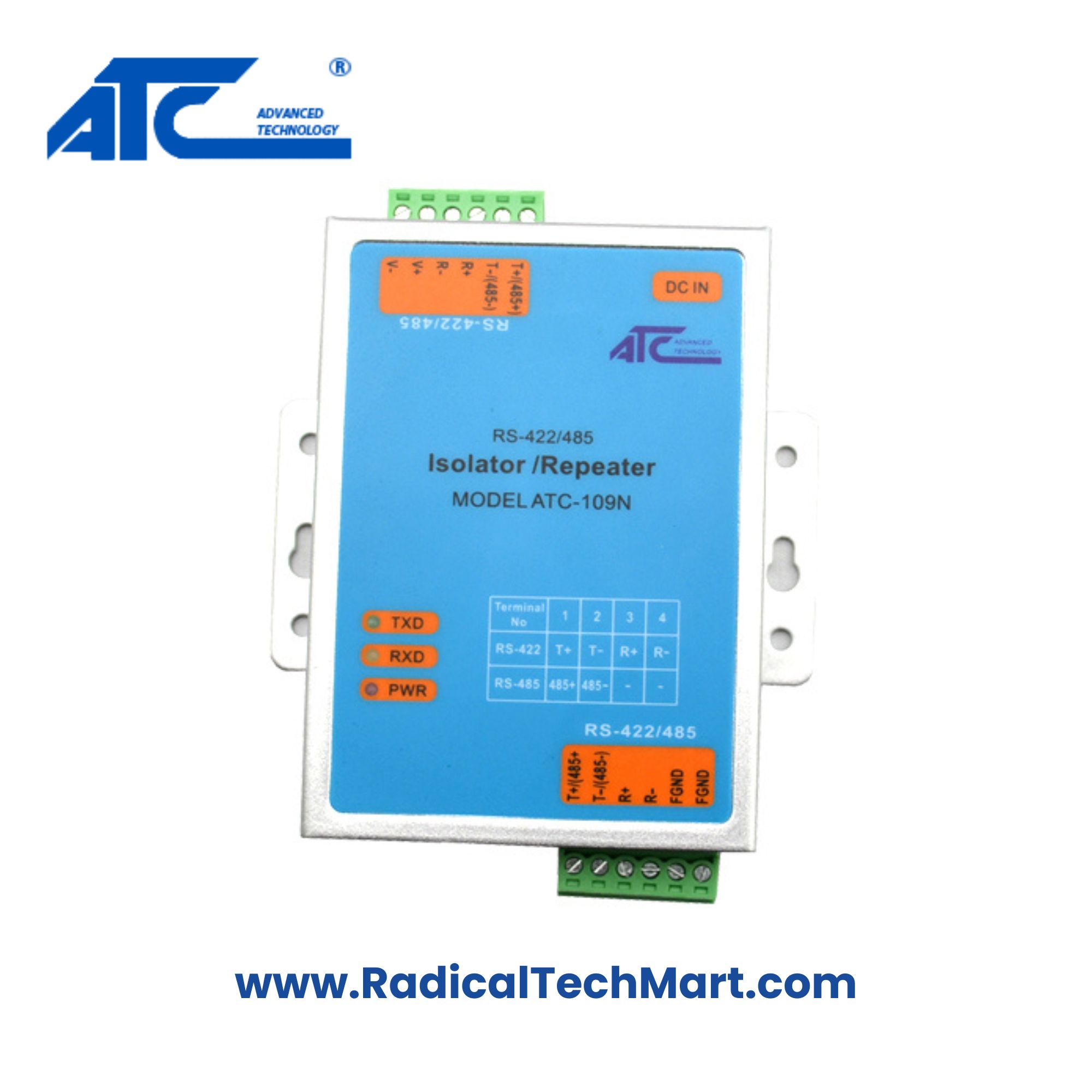 ATC-109N RS-485/422 Data Repeater with Photoelectric Isolation ATC-109N RS-485/422 Data Repeater with Photoelectric Isolation