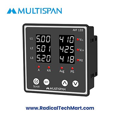 Multispan AVF-133 3 Phase VAF Panel Meter with LED Display
