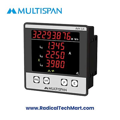 Multispan AVH-14-E3-N1 Multifunction Energy Meter Front View