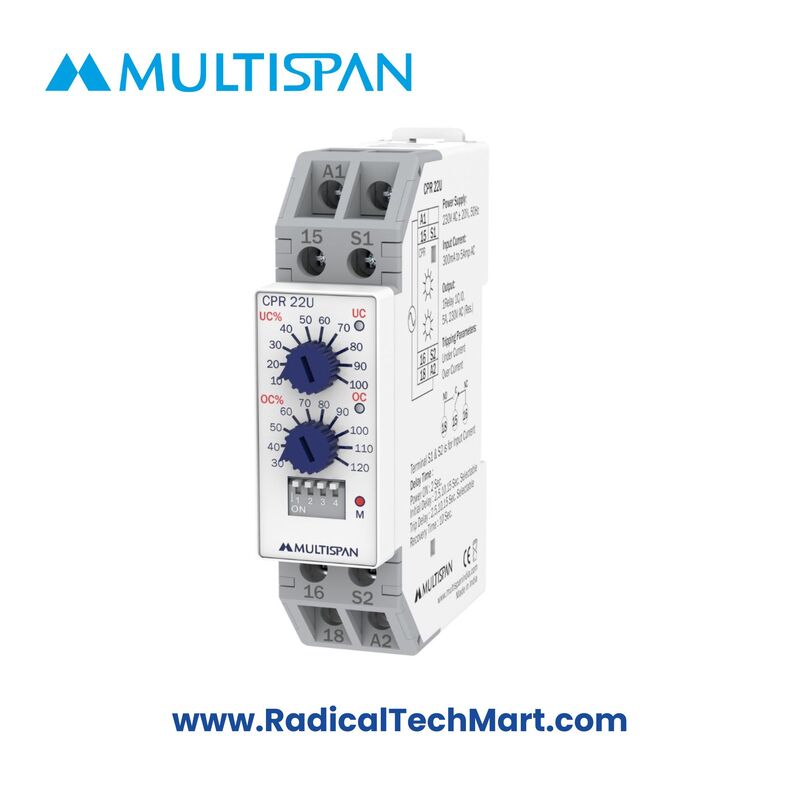 Multispan CPR-22U Current Protection Relay - Side View Multispan CPR-22U Current Protection Relay - Side View