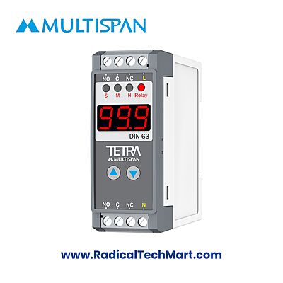 Multispan DIN 63 Digital Display Timer with 3-Digit LED and Relay Output