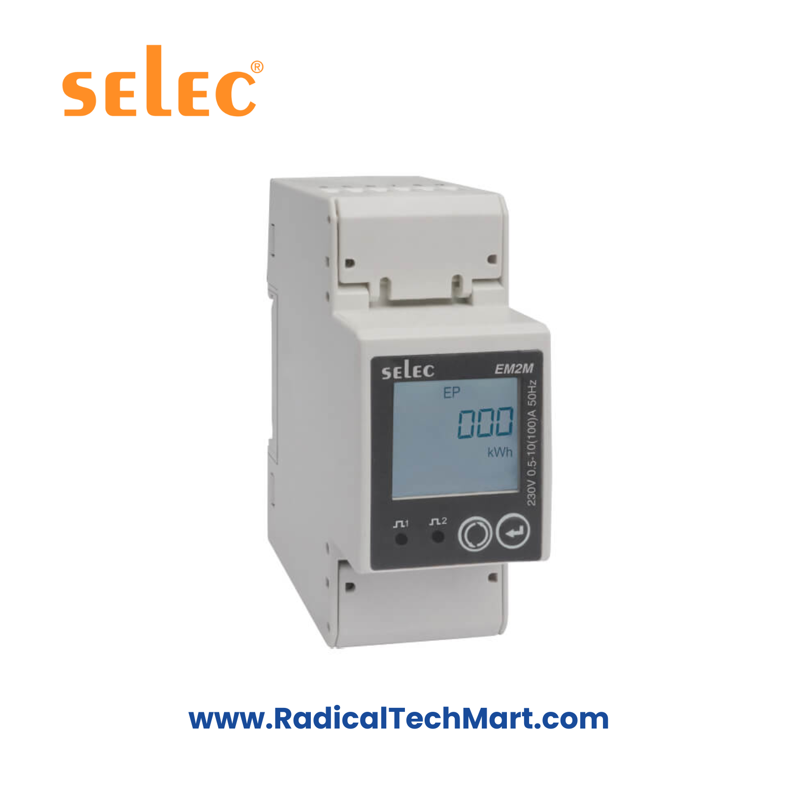 Selec EM2M Single Phase DIN Rail Energy Meter with RS485 and Pulse Output