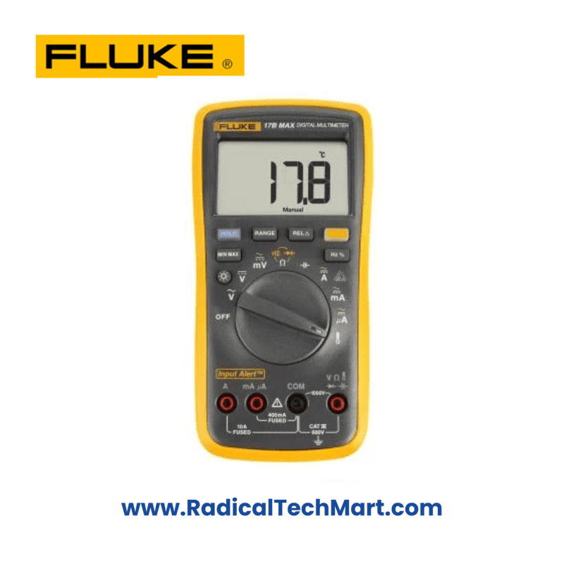 Fluke 17B MAX Digital Multimeter with test leads and backlit LCD Fluke 17B MAX Digital Multimeter with test leads and backlit LCD