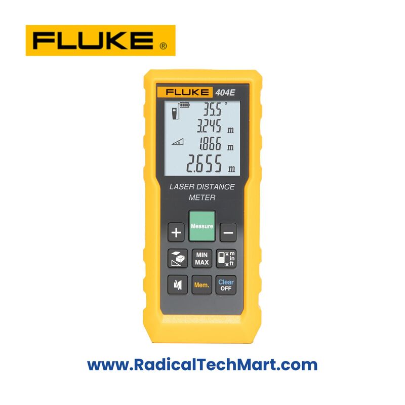 Fluke 404E Laser Distance Meter with backlit display and rugged casing Fluke 404E Laser Distance Meter with backlit display and rugged casing