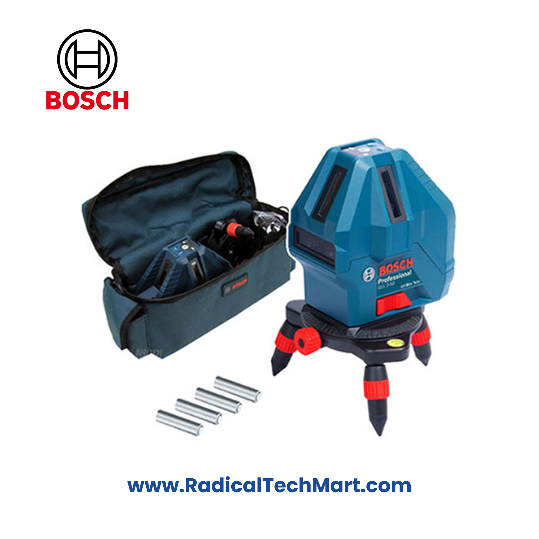 Bosch GLL 5-50X Red Beam Line Laser for Professional Leveling and Alignment