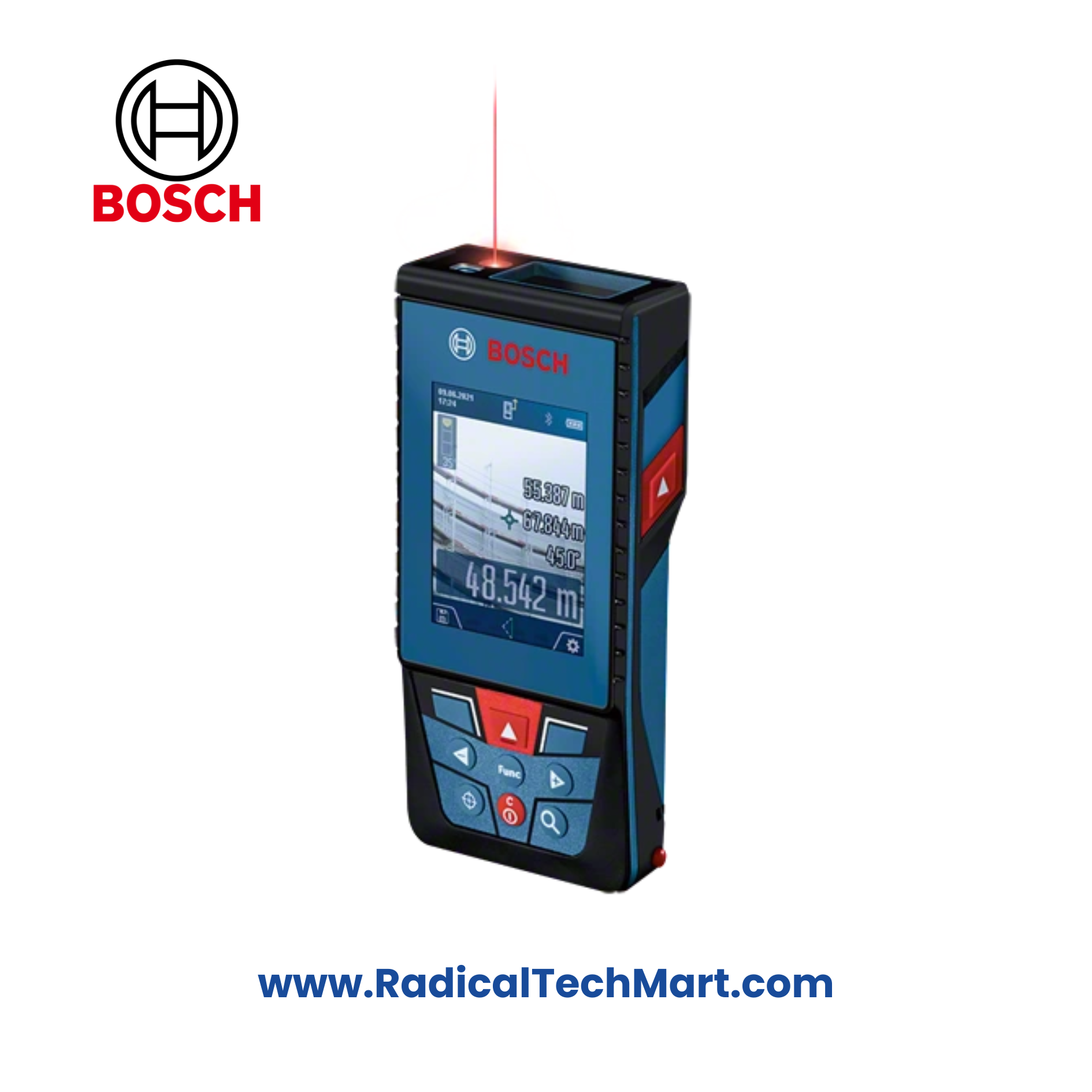 Bosch GLM 100-25C Laser Distance Meter with Bluetooth and Digital Viewfinder