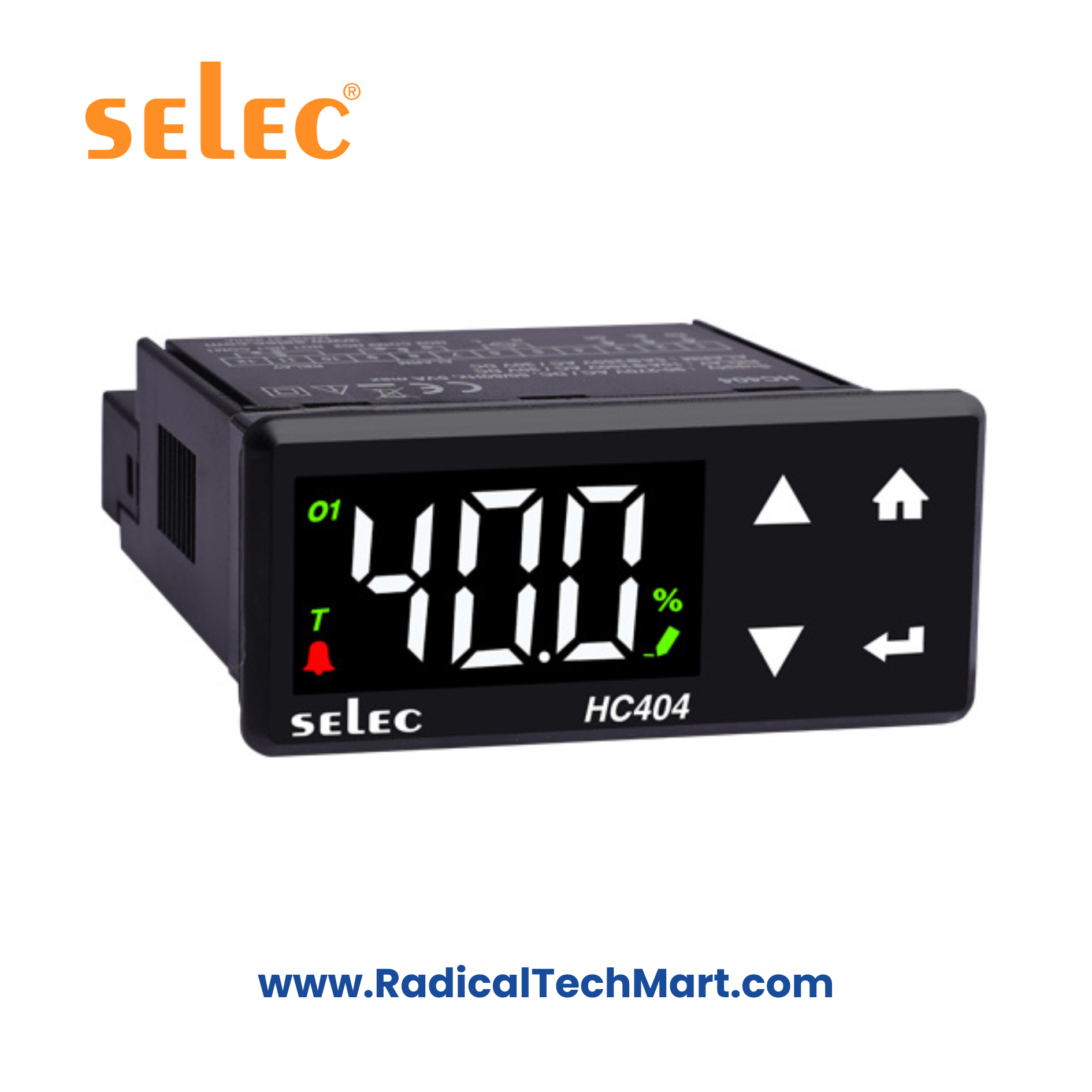 Selec HC404 3-Digit Single Display Humidity Controller – Front View