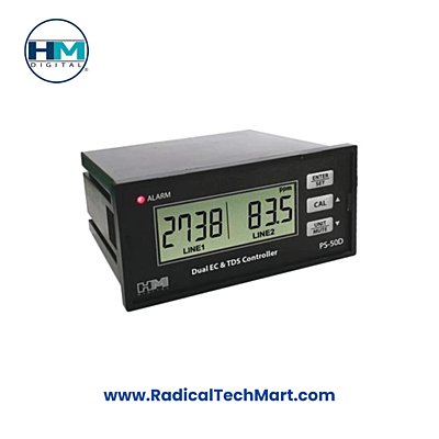 HM Digital PS-50D Dual Line TDS/EC Controller with Dual Sensor and Tri-Color LCD