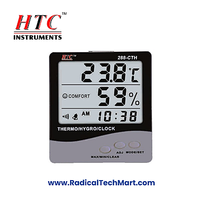 HTC 288-CTH Big Display Thermo Hygrometer with Clock and Calendar