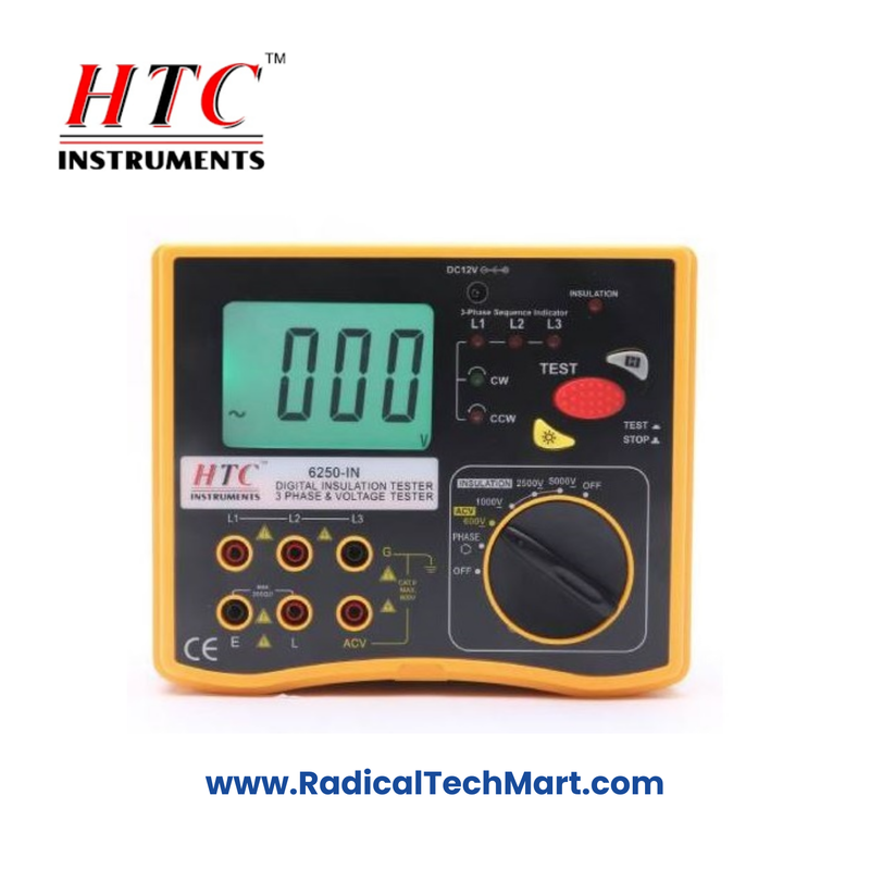 HTC 6250IN Digital Insulation Tester with 3-in-1 functionality and high voltage range HTC 6250IN Digital Insulation Tester with 3-in-1 functionality and high voltage range
