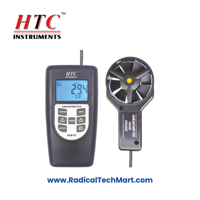 HTC AVM-07 Digital Anemometer with Sensor Probe and Hard Carrying Case HTC AVM-07 Digital Anemometer with Sensor Probe and Hard Carrying Case