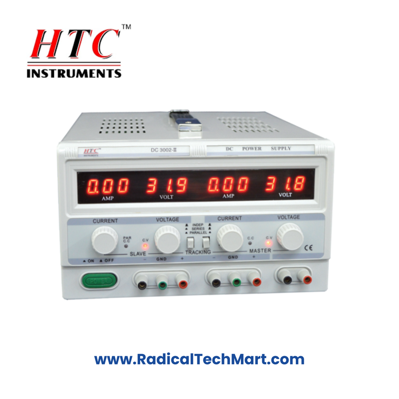 HTC DC 3005-II 5A Dual Output Linear DC Power Supply Front View