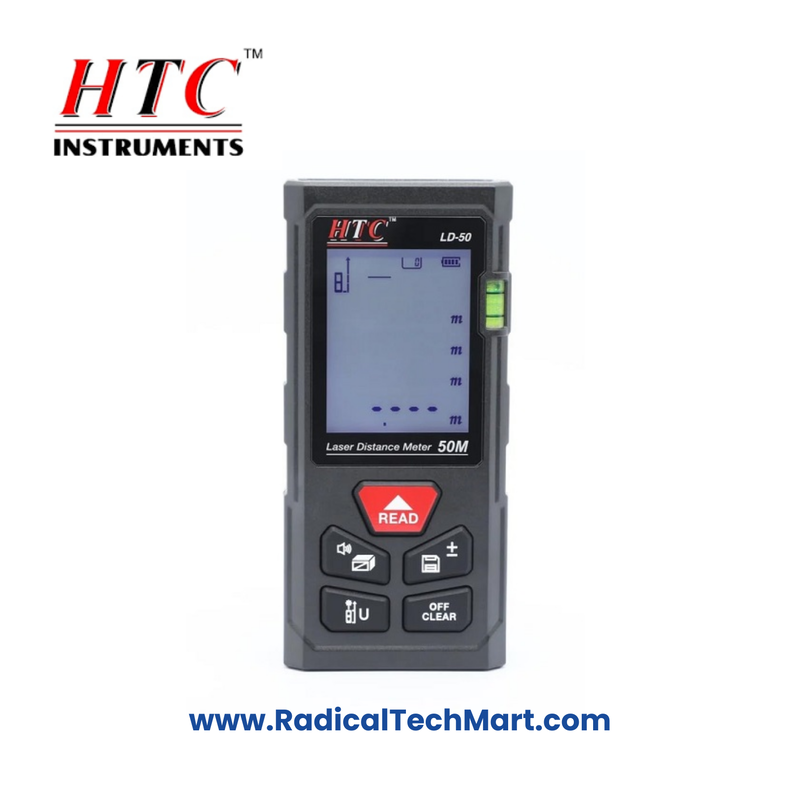 HTC Instruments LD-50 Laser Distance Meter – 50m Range with Area and Volume Function HTC Instruments LD-50 Laser Distance Meter – 50m Range with Area and Volume Function