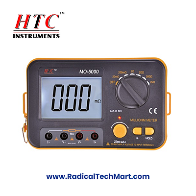HTC MO-5000 Milli Micro Ohm Meter with Large LCD and 4-Wire Testing