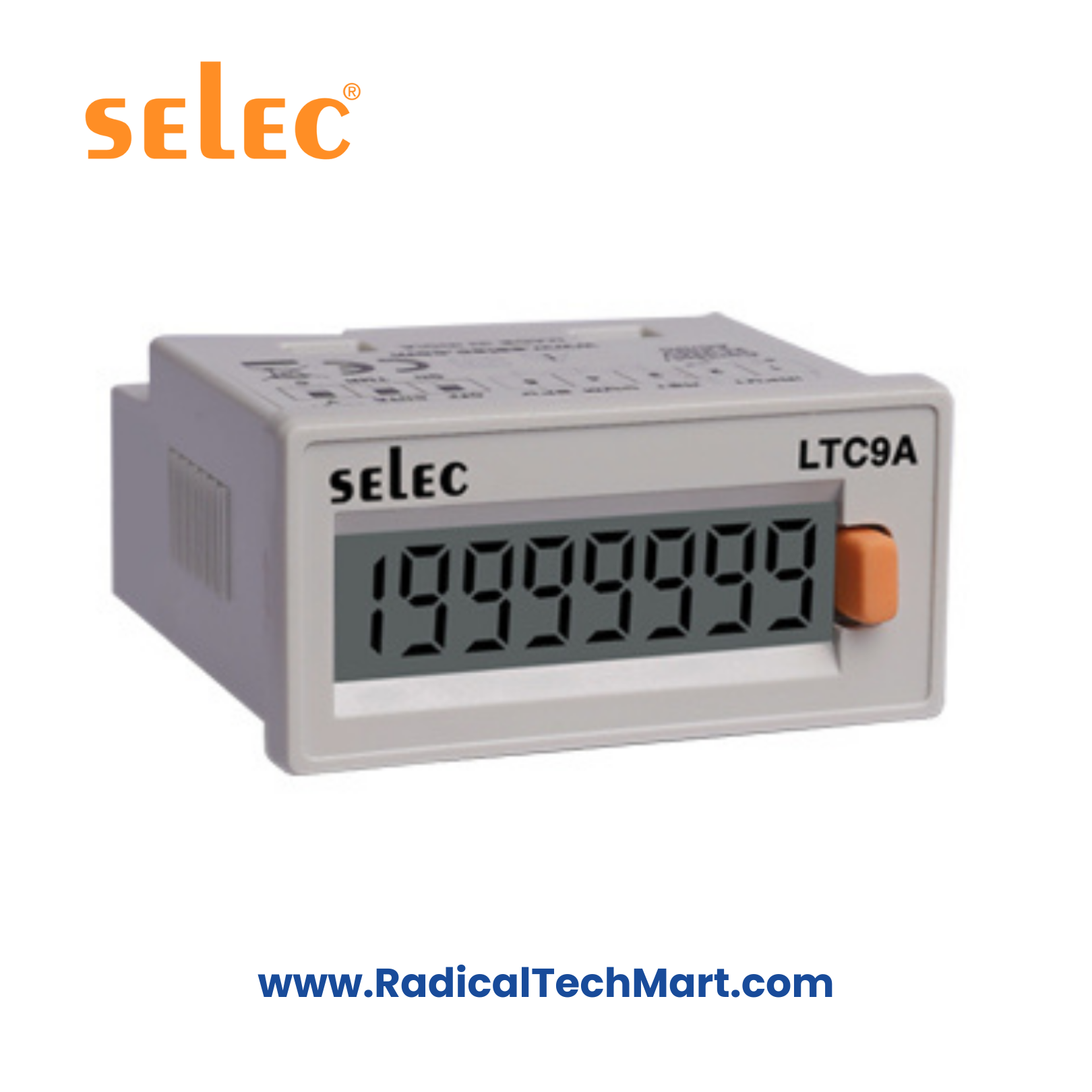 Selec LTC9A LCD Time and Count Totaliser - Front View
