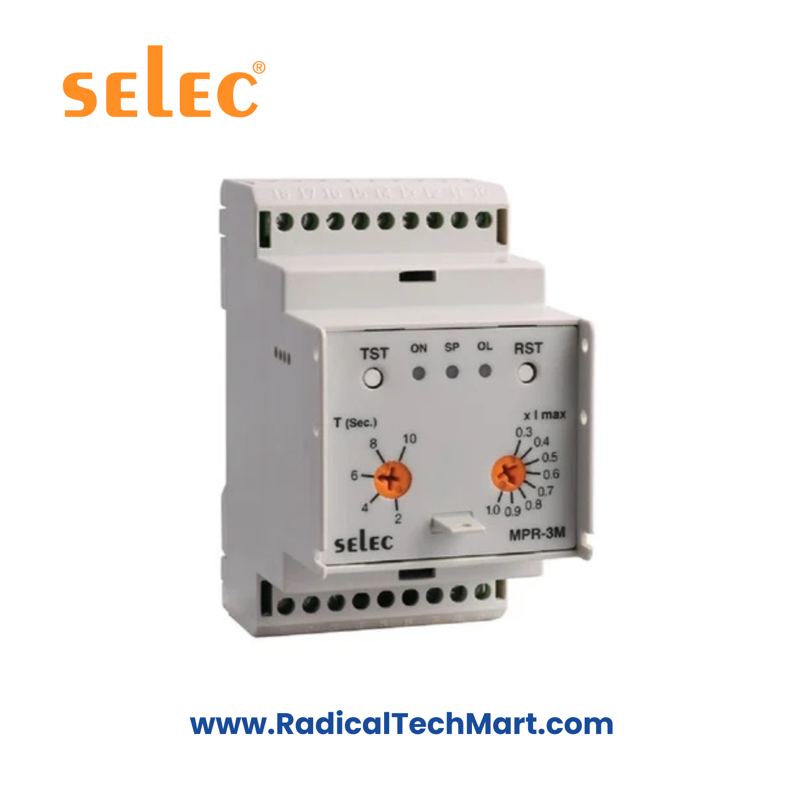Selec MPR-3M Analog Motor Protection Relay for 1Ø and 3Ø Motors