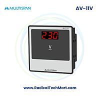 Multispan AV-V Series Digital Voltmeter | 30–500V AC | 3-Digit LED Display | Panel Mount

