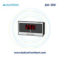 Multispan AV-V Series Digital Voltmeter | 30–500V AC | 3-Digit LED Display | Panel Mount

