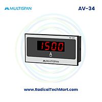 Multispan AV Series Digital Ampere Meter | Programmable CT | Single Phase | Panel Mount
