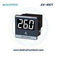 Multispan AV Series Digital Ampere Meter | Programmable CT | Single Phase | Panel Mount