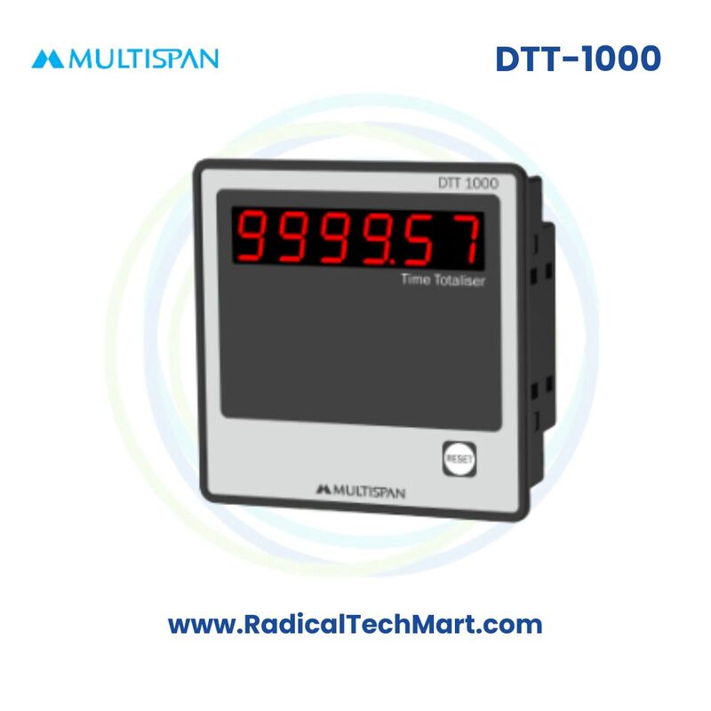 Multispan DTT Series Time Totaliser | Hour Meter with 6-Digit Display | 0β9999.59 Hr/Min/Sec | 230V AC
Multispan DTT Series Time Totaliser | Hour Meter with 6-Digit Display | 0β9999.59 Hr/Min/Sec | 230V AC