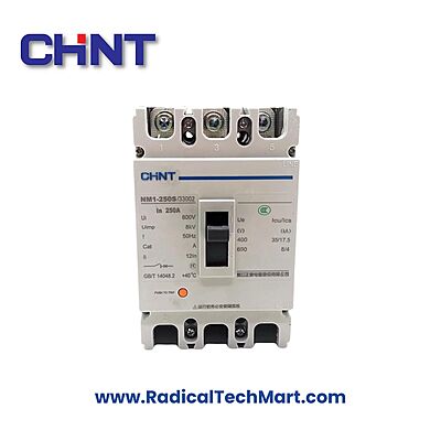 NM1 250R 60kA 3Pole MCCB – Front view with terminal and chassis